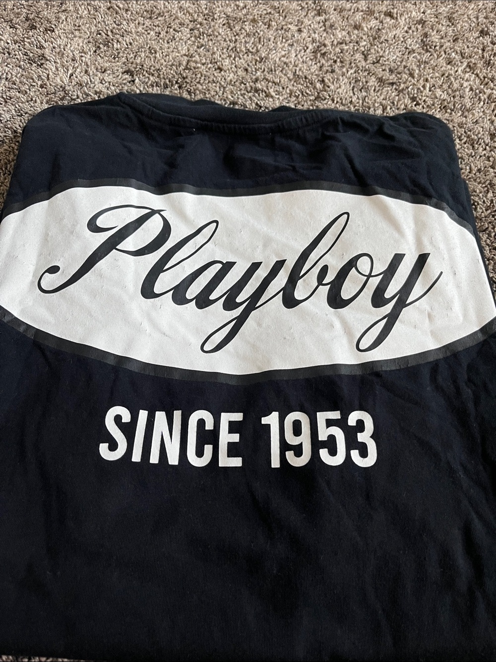PLAYBOY Black Tee with White Logo. Men. Large. PAC SUN